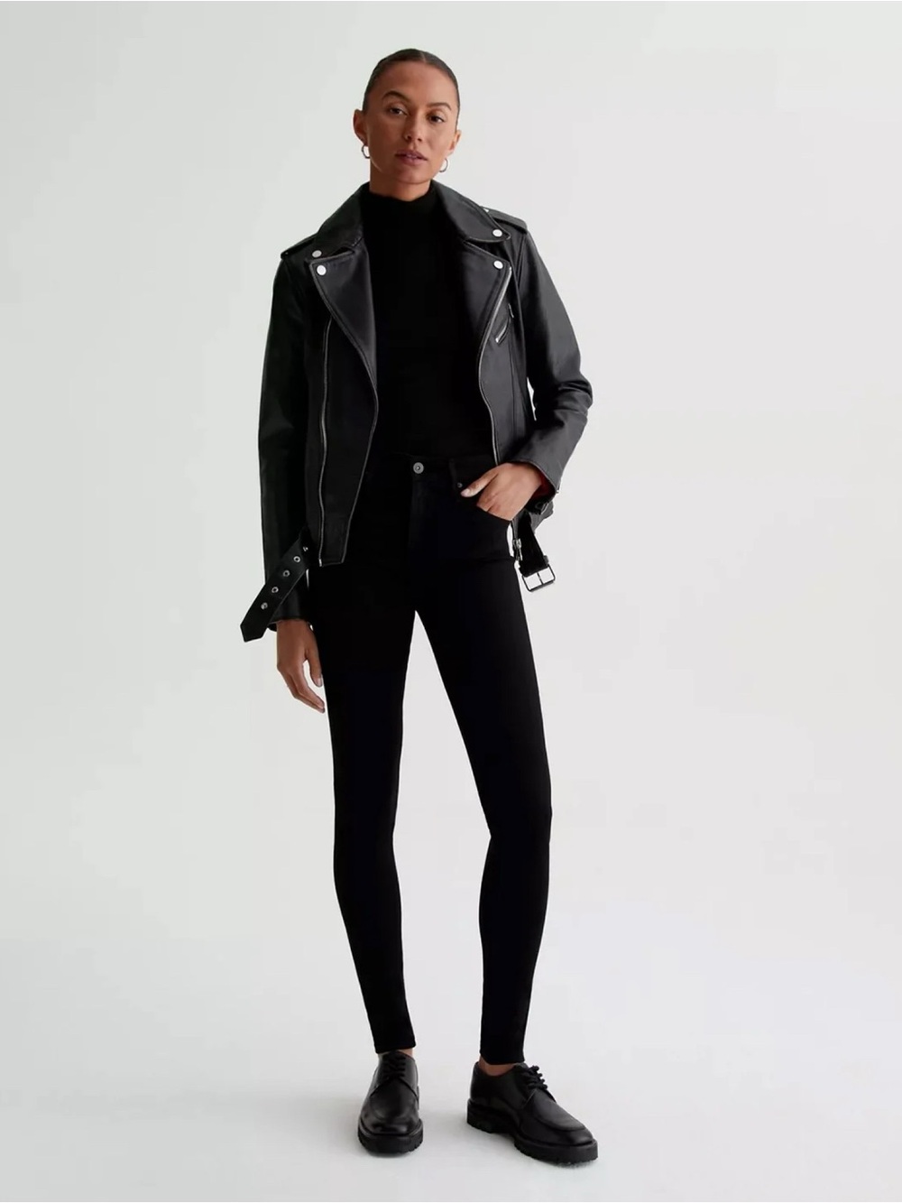 AG Adriano Goldschmied High Rise Farrah Ankle Skinny Jeans Black